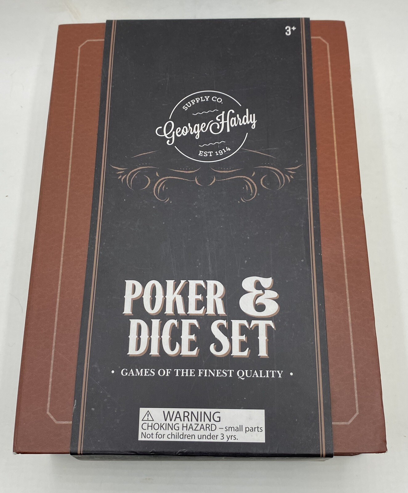 Poker & Dice Set George Hardy Chips Playing Cards Gambling New SEALED Christmas