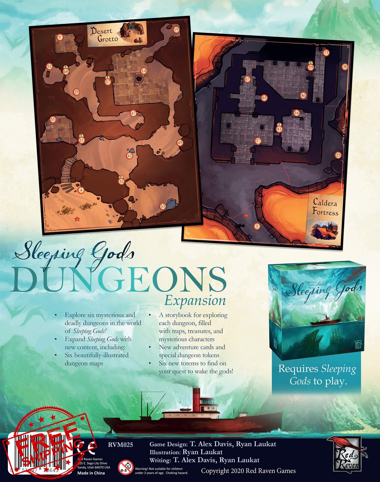 Sleeping Gods: Dungeons by Red Raven Games, Strategy Board Game