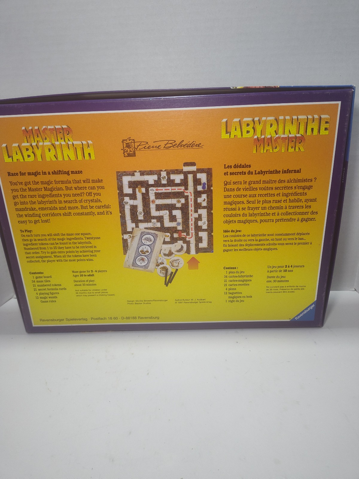 Ravensburger Master Labyrinth Board Game 1997 Complete Pierre Belvedere