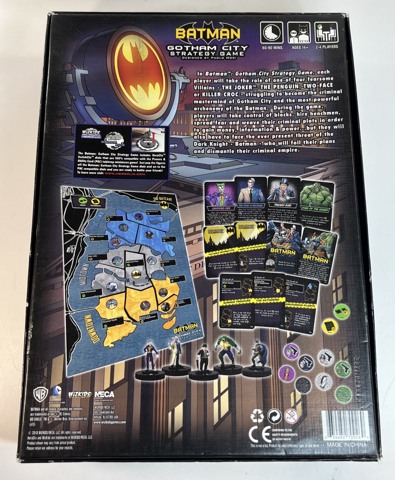 HeroClix DC – Batman Gotham City Strategy Board Game Wizkids 100% Complete