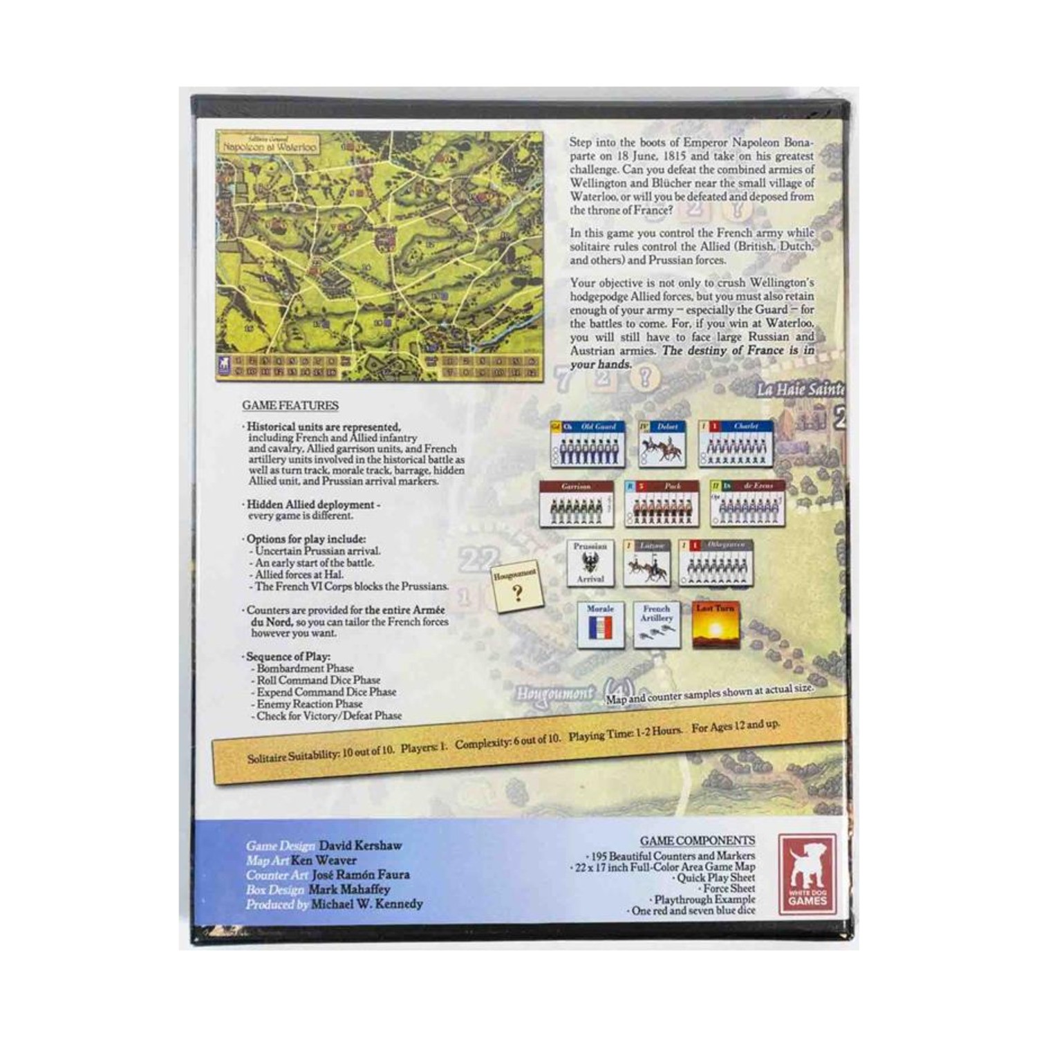 White Dog Wargame Solitaire General – Napoleon at Waterloo Box SW (New)
