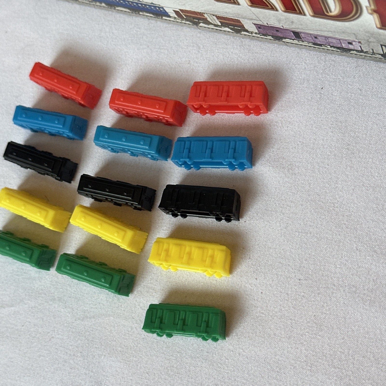Ticket to Ride Train Cars 3 of Each Color Replacement Pieces Parts