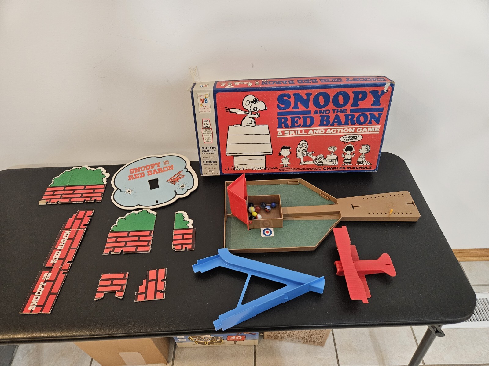 Vintage 1970 Snoopy And The Red Baron Skill and Action Game Incomplete For Parts