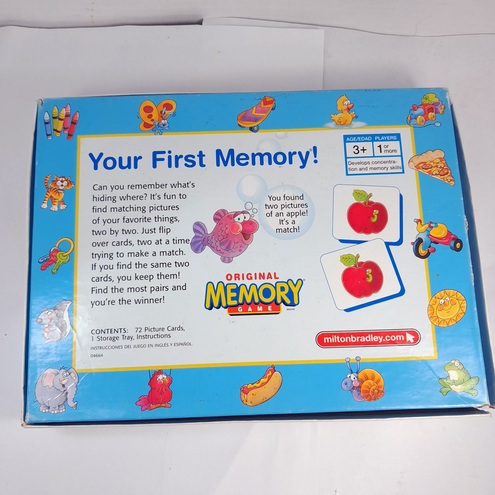 Original Memory Game Board Game Milton Bradley 2005 04664 Vintage classic READ