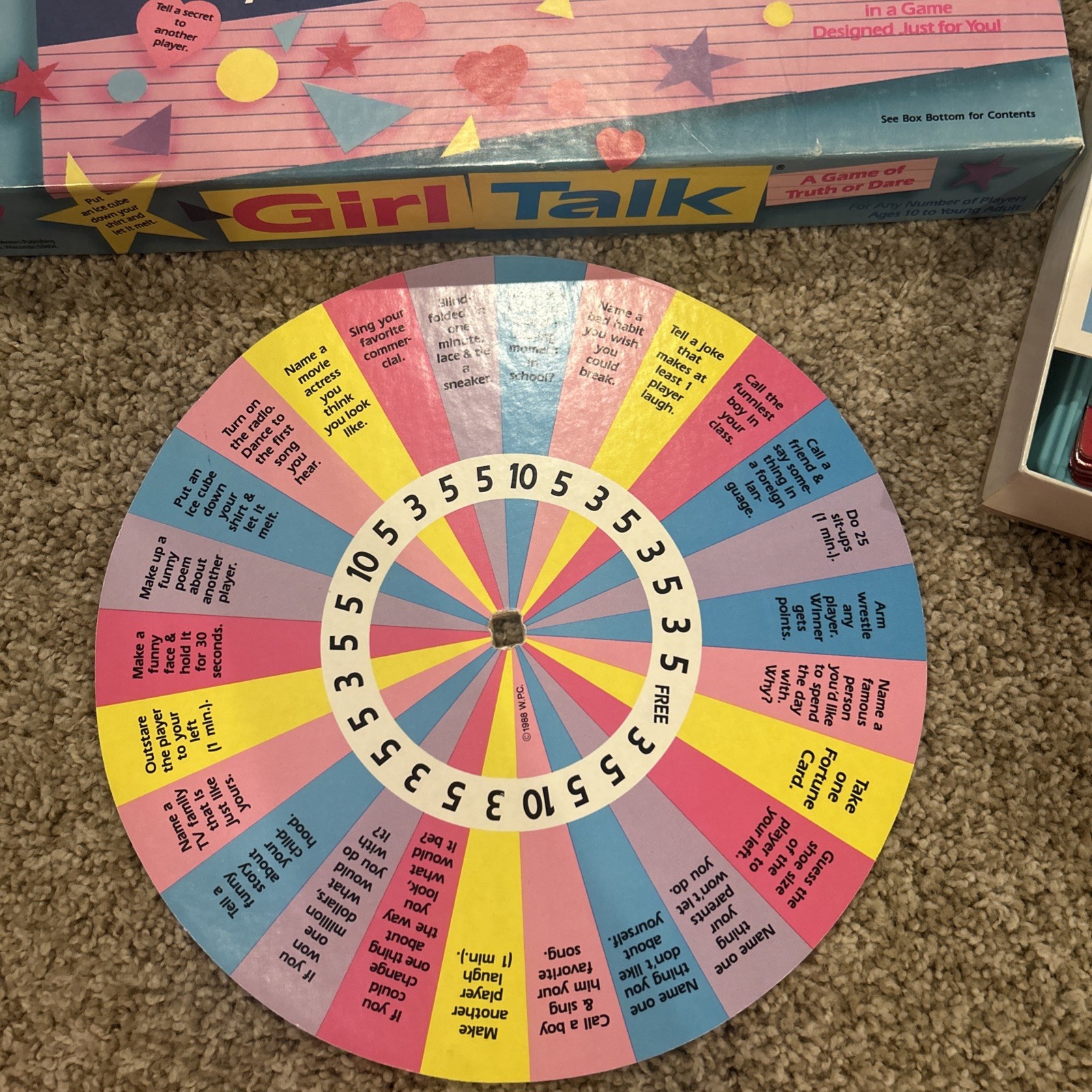 Vintage 1988 Girl Talk Board Game Golden Original W/Zit Stickers