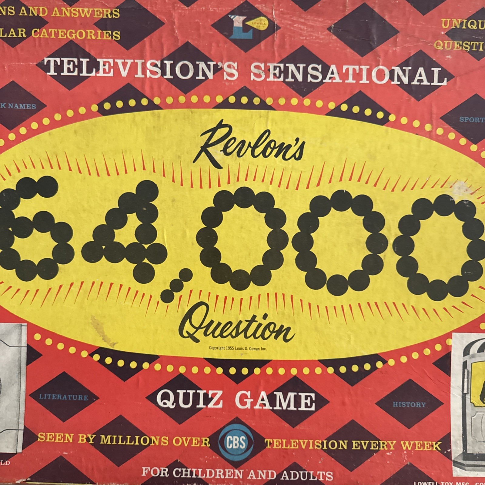 Revlons 1955 Vintage Board Game 64,000 Questions, Complete Set with All Parts