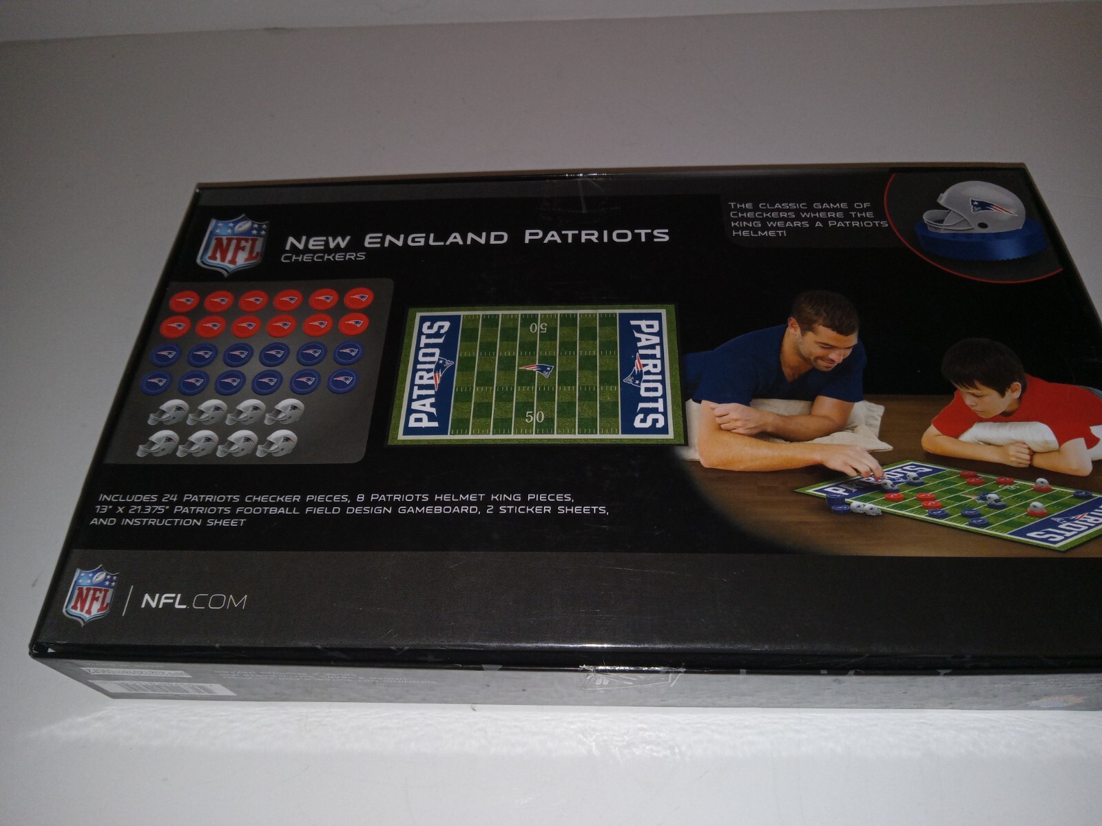 MasterPieces NFL Checkers Board Game Set New England Patriots 100% Complete