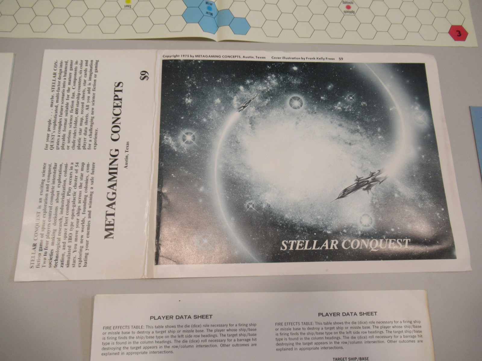 Stellar Conquest – Metagaming 1975 – UNPUNCHED Sci-Fi Board Game–Ziplock Bag Ed.