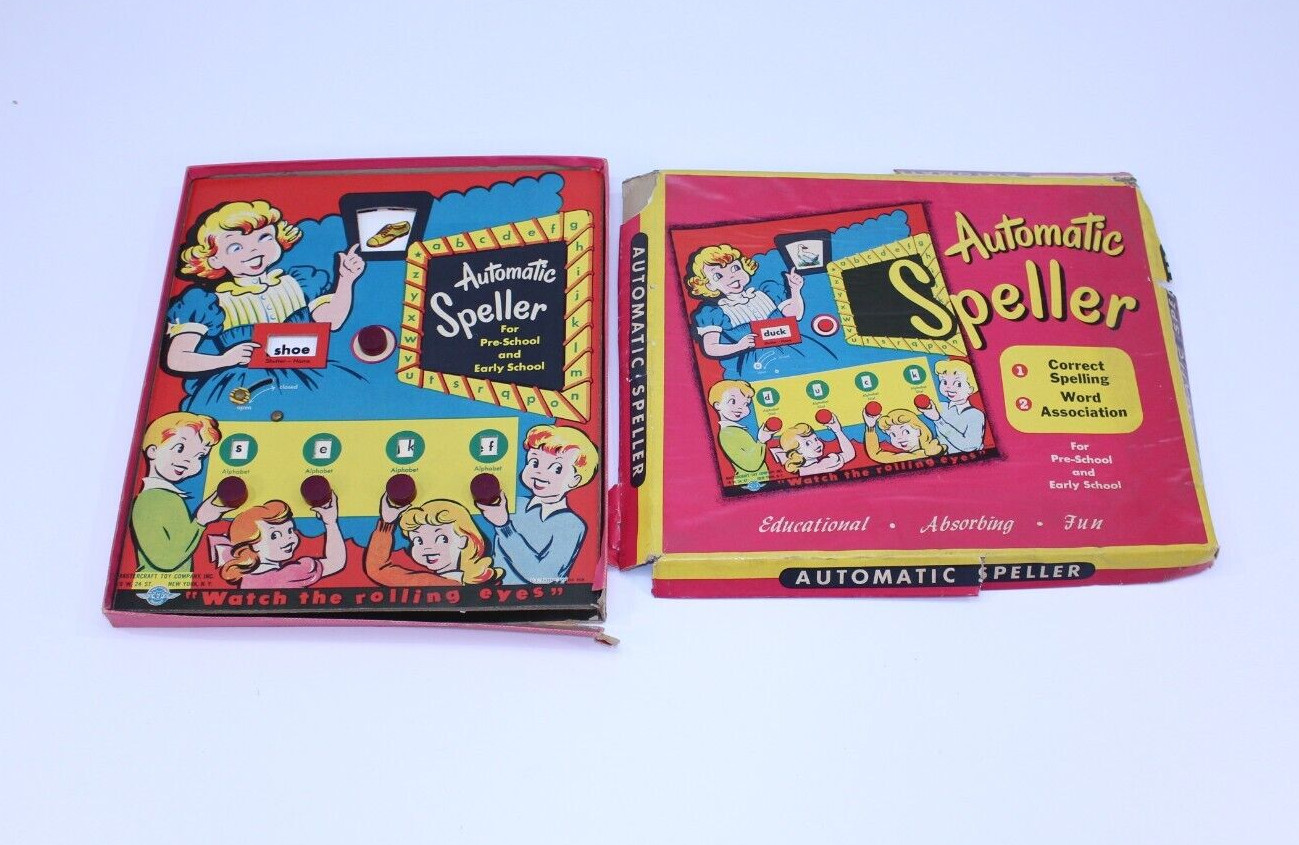 VTG 1950’s Automatic Speller Game Educational Fun Pre-K Kindergarten Complete