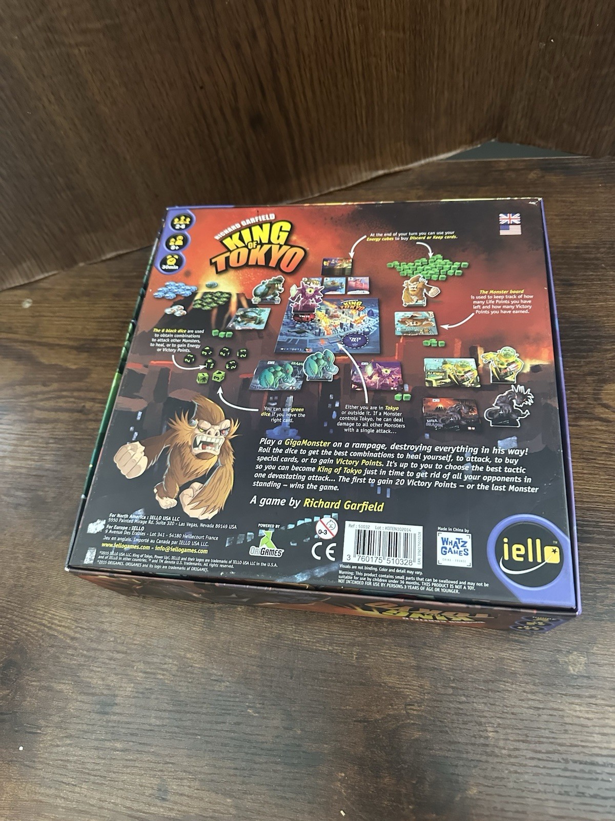 KING OF TOKYO Game (2014 iello) Richard Garfield 100% Complete