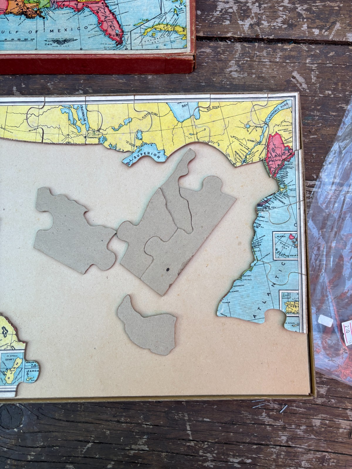 Vintage Map of the United States puzzle Wilder Co. No 24N Complete!