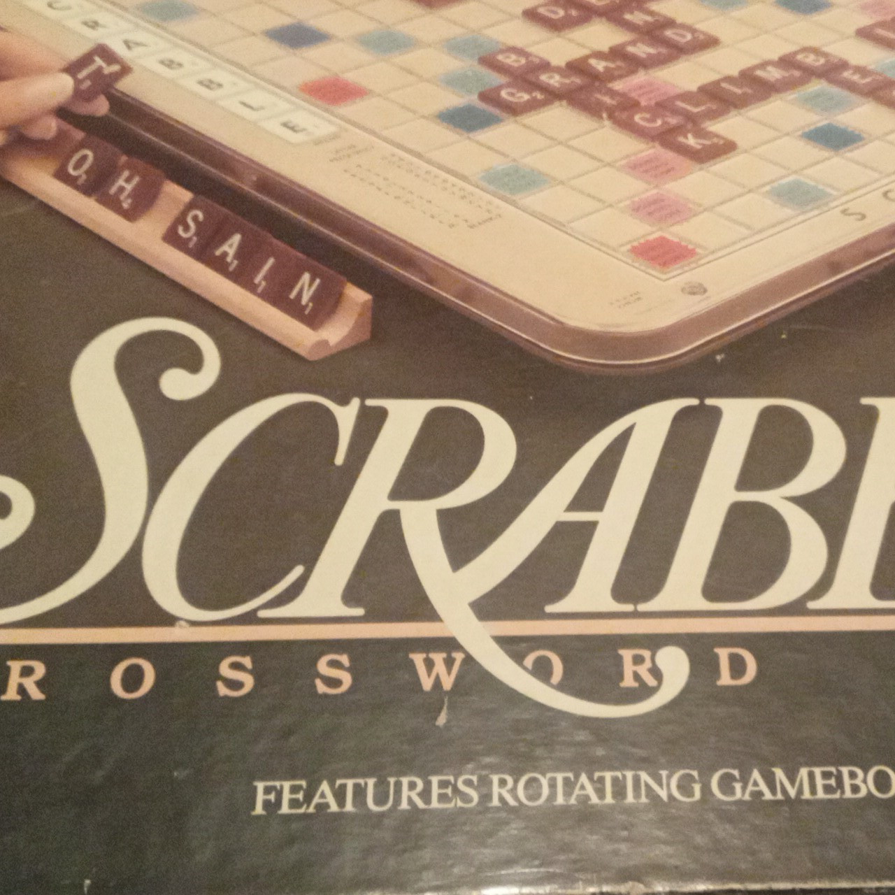 Milton Bradley Scrabble Rotating Gameboard Complete Board Game 1989