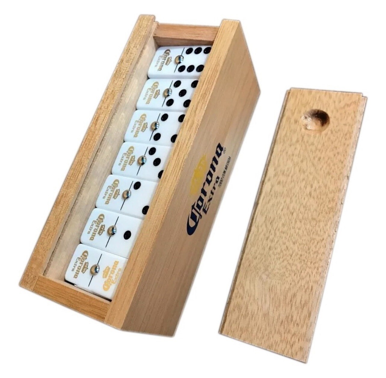 Professional Domino Set Corona Extra in Wooden Case