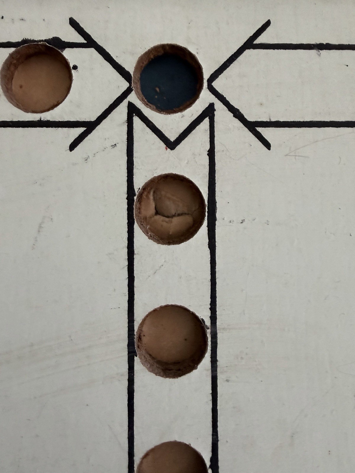 Vintage Creative Ideas Inc. WA HOO Marble Board Game, Board Only Reversible Flaw