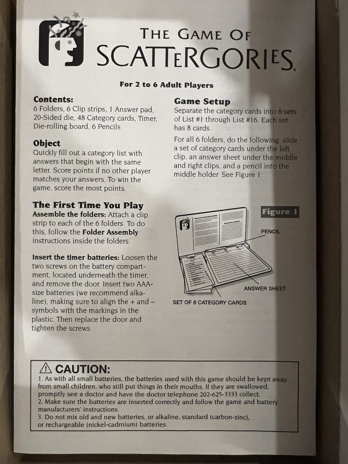 1999 Hasbro Board Game of Scattergories Word Game – Vintage