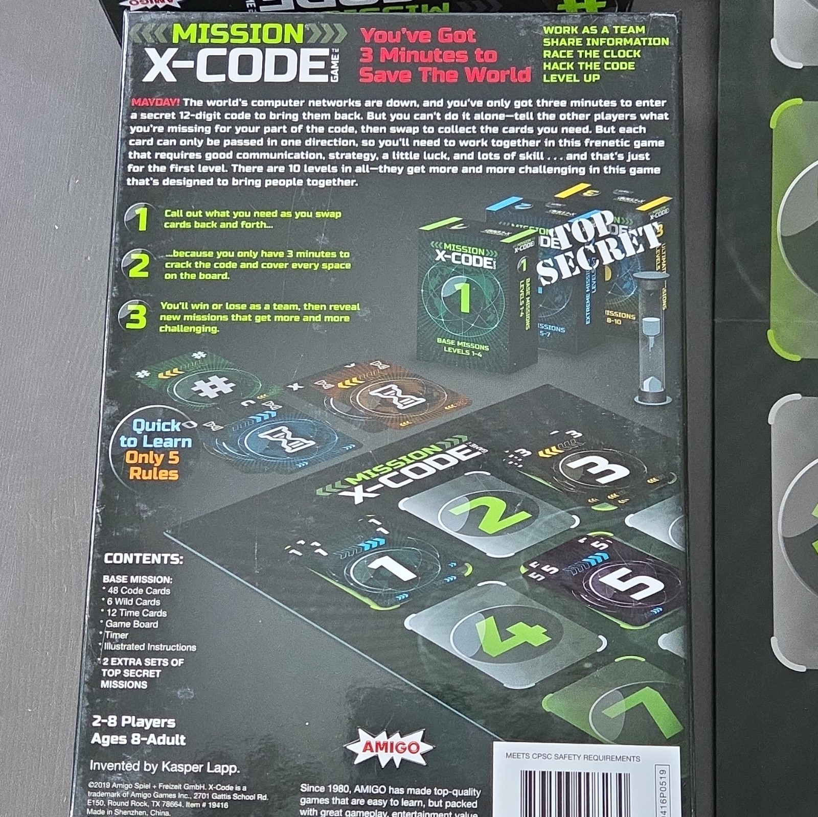 AMIGO Mission X-Code Strategy Board Game w/ Timer, Ages 8+, 2-8 Players