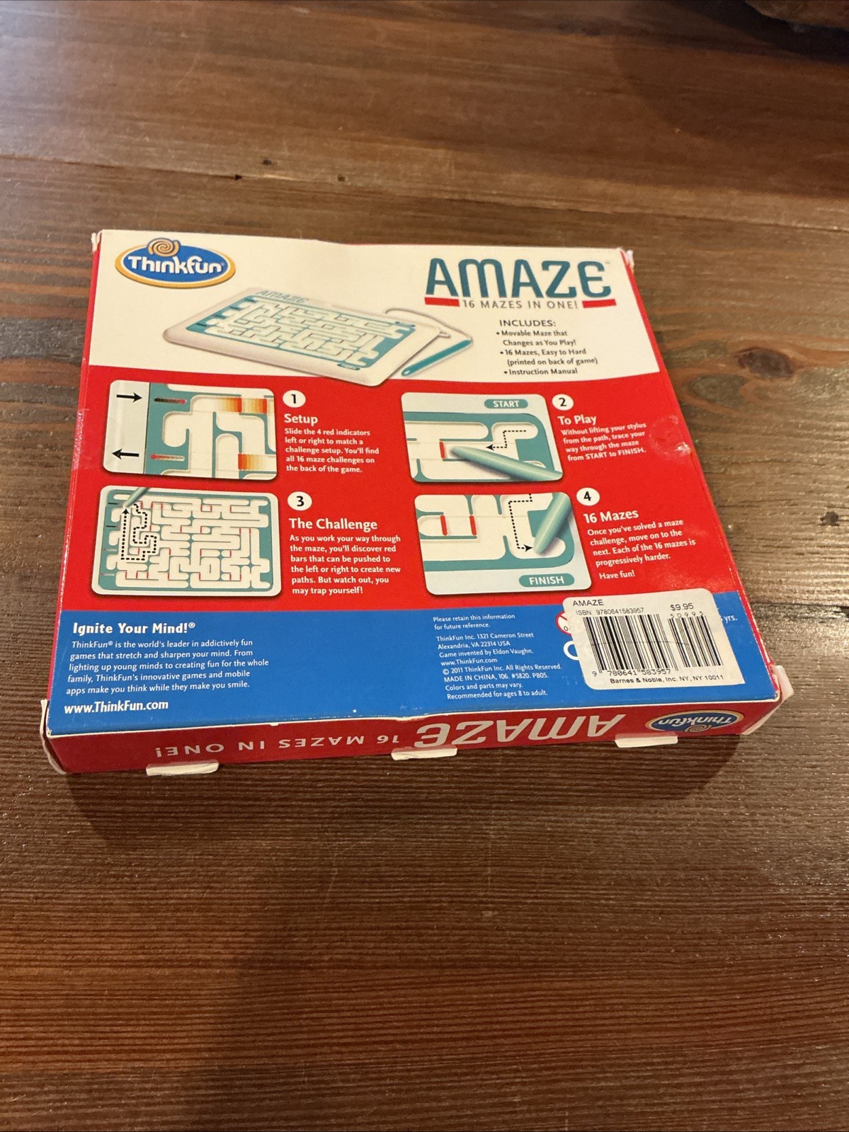 Think Fun Amaze Game 16 Mazes in One Puzzles Age 8+ Memory Logic Mensa Kids