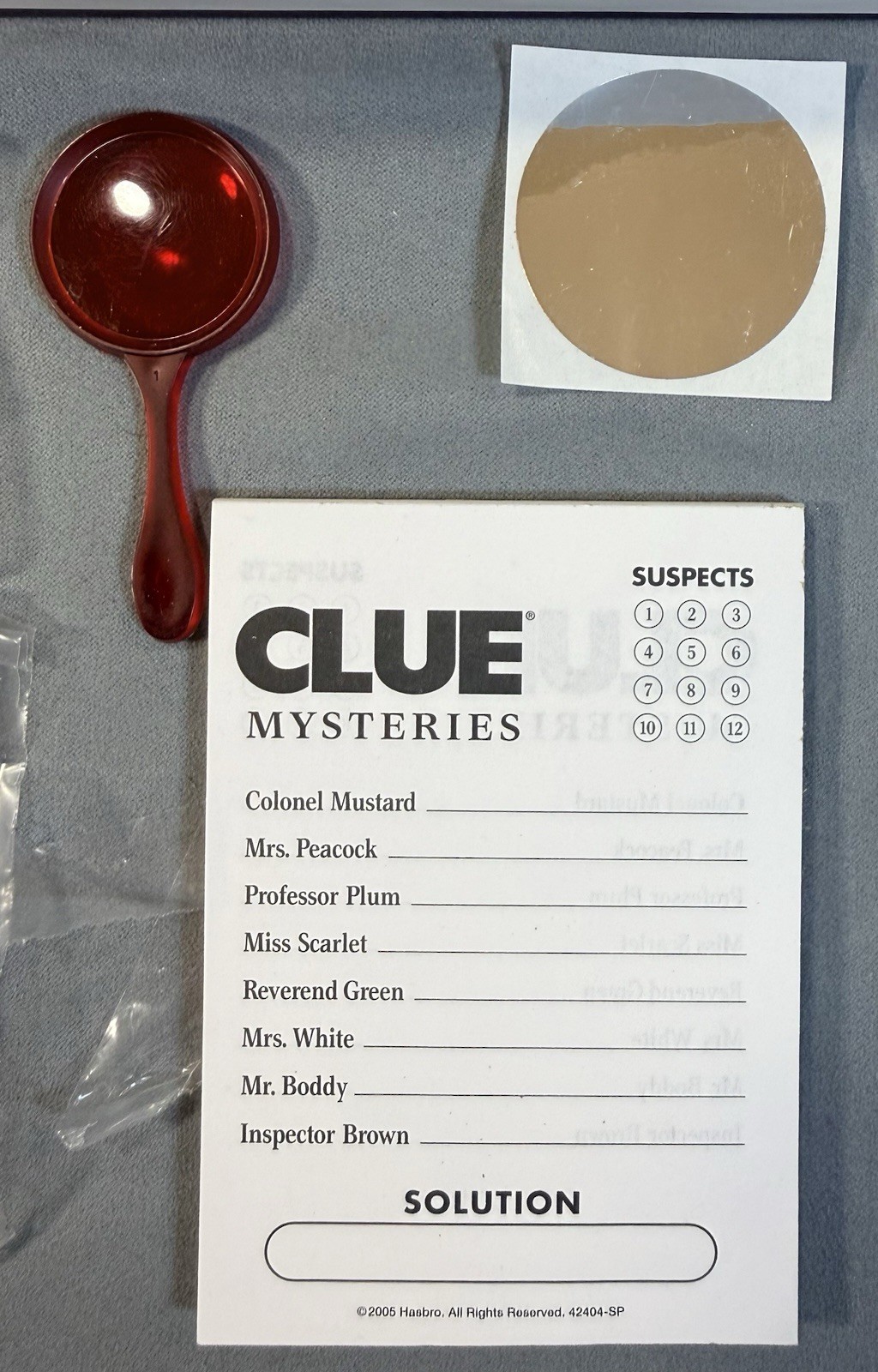 CLUE Mysteries 2005 Parker Brothers Decoding Detective Board Game 100% Complete