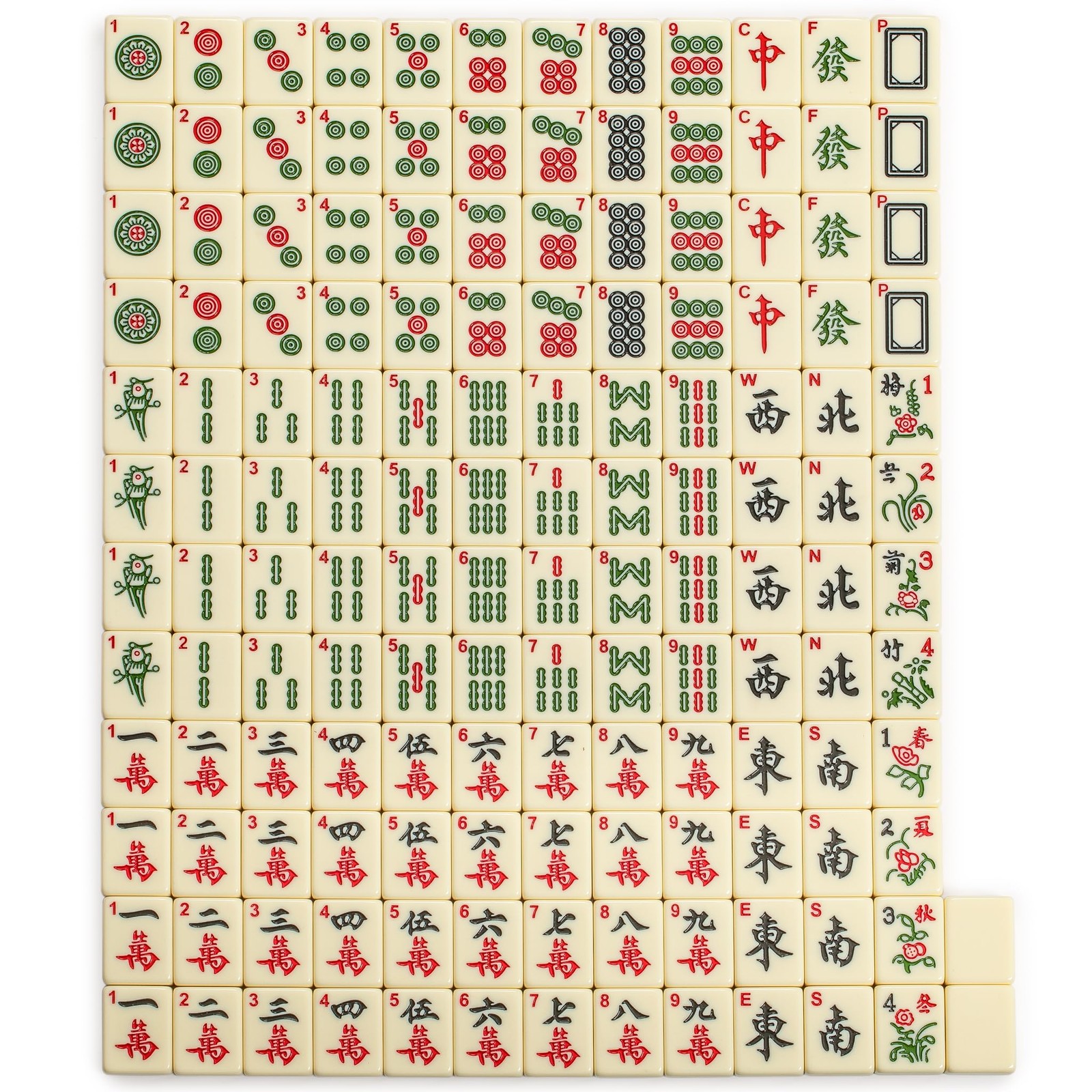 Chinese Mahjong Set 146 Melamine Tiles Blue Vinyl Case Traditional Gameplay