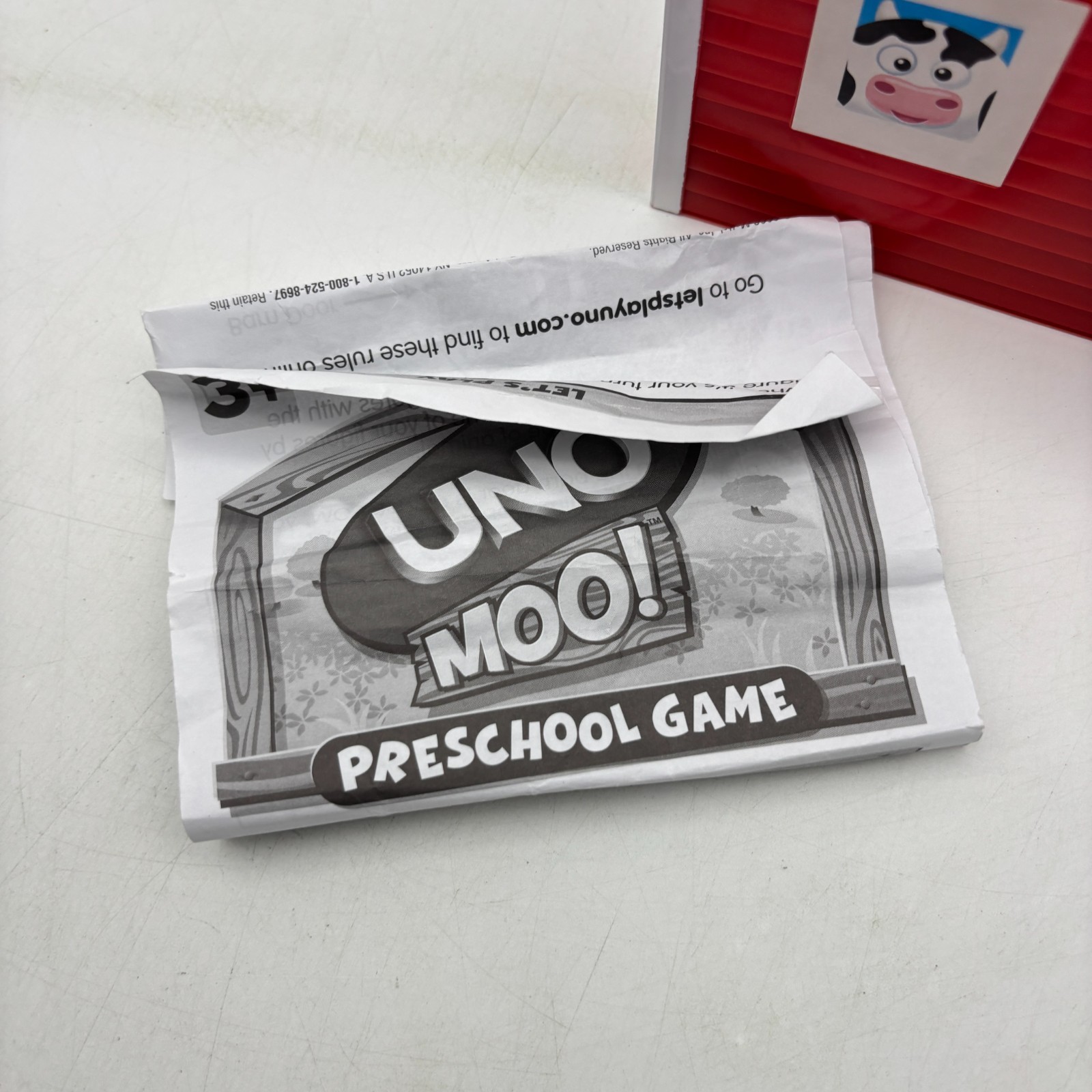 Uno Moo All Animals and Farmers No Hay Mattel 2008 Children’s Game