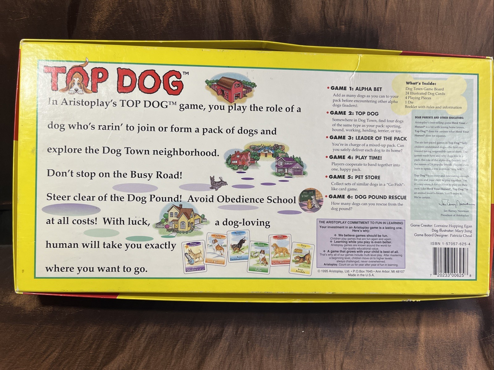 Top Dog Board Game COMPLETE Aristoplay Vintage 1995 Kids Family Animal Adventure