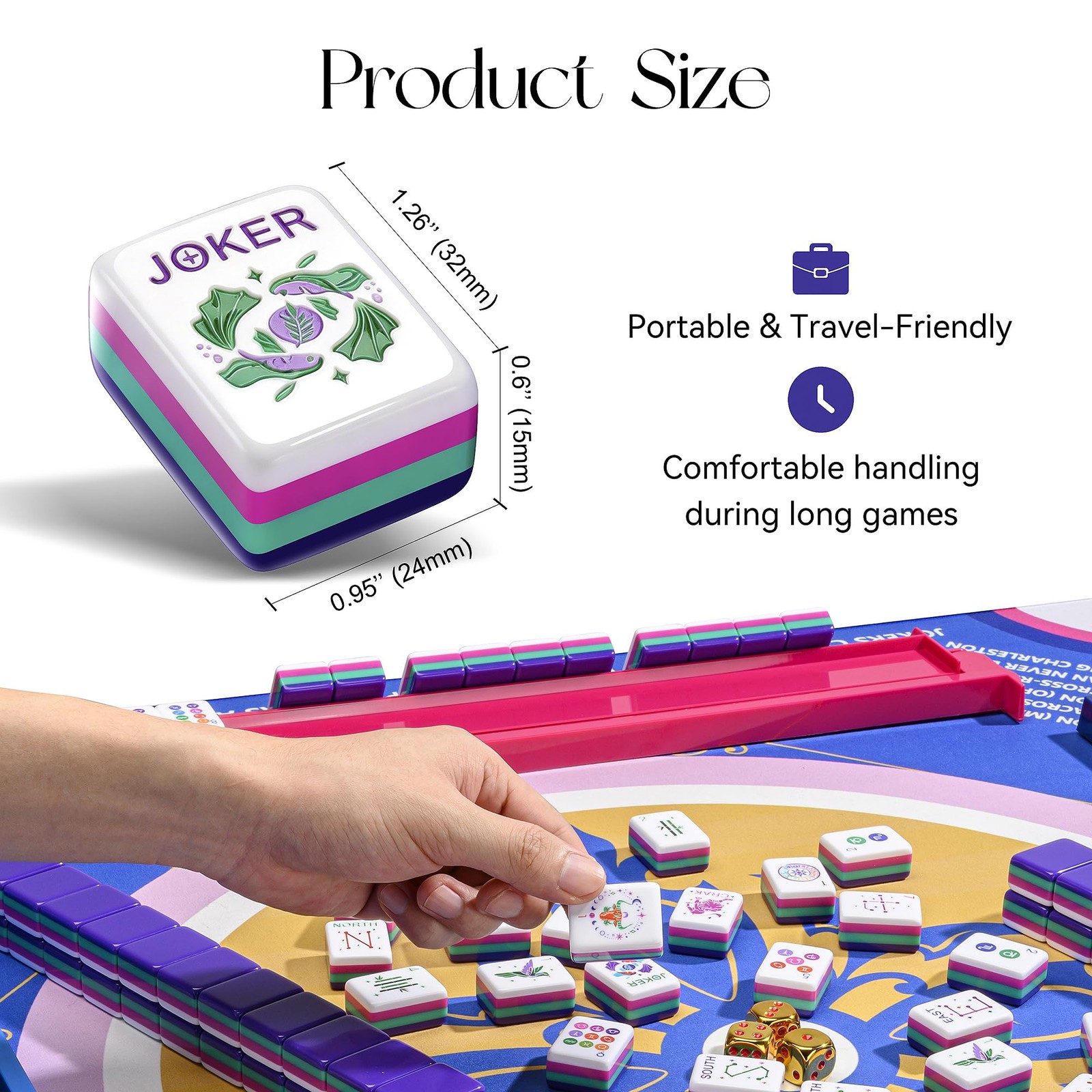 Topmahjing American Mahjong Tile Set – 160 Acrylic Tiles with 4 All-in-One Ma…