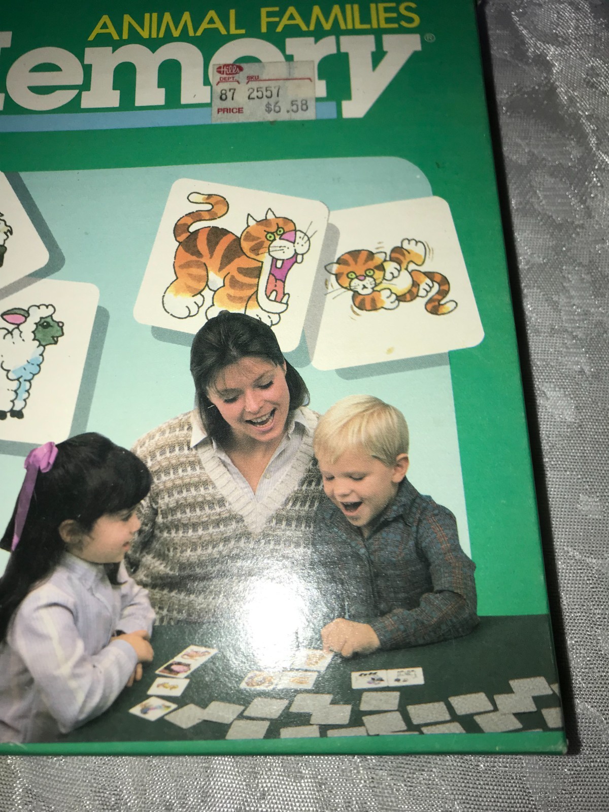 Rare NOS 1986 RAVENSBURGER Classic ANIMAL FAMILIES Kid MEMORY TILE Matching GAME