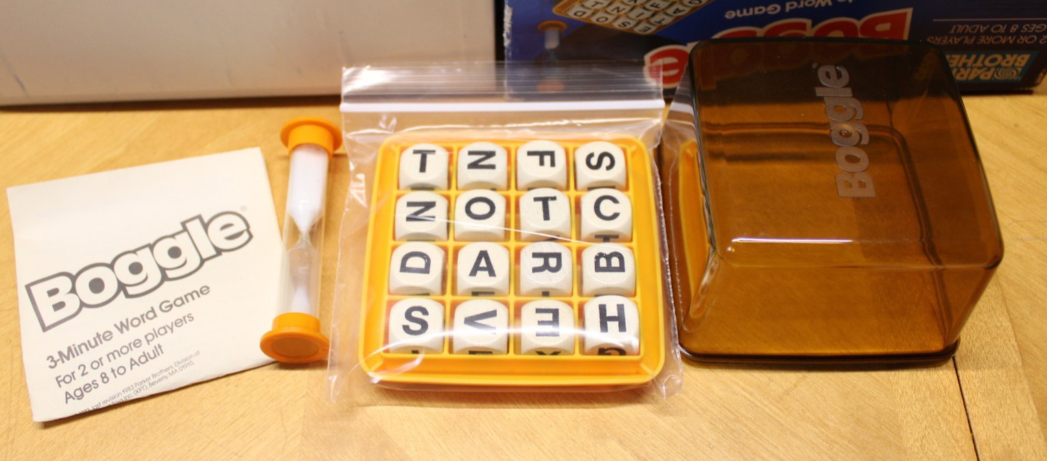 Vintage Boggle Hidden Word Game 1987 Parker Brothers Complete