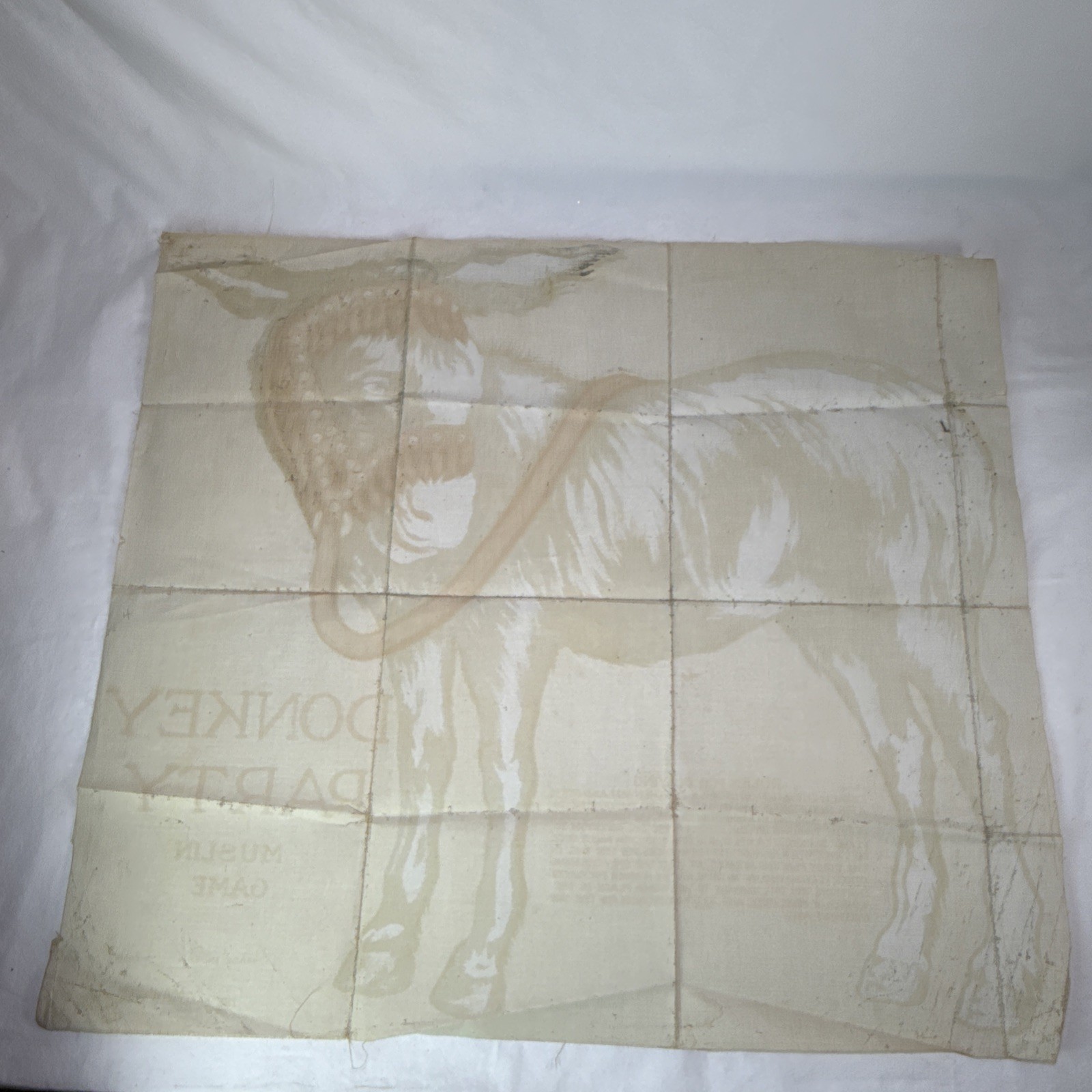Antique Pin The Tail On The Donkey Party Muslin Game Saalfield Publishing Co.