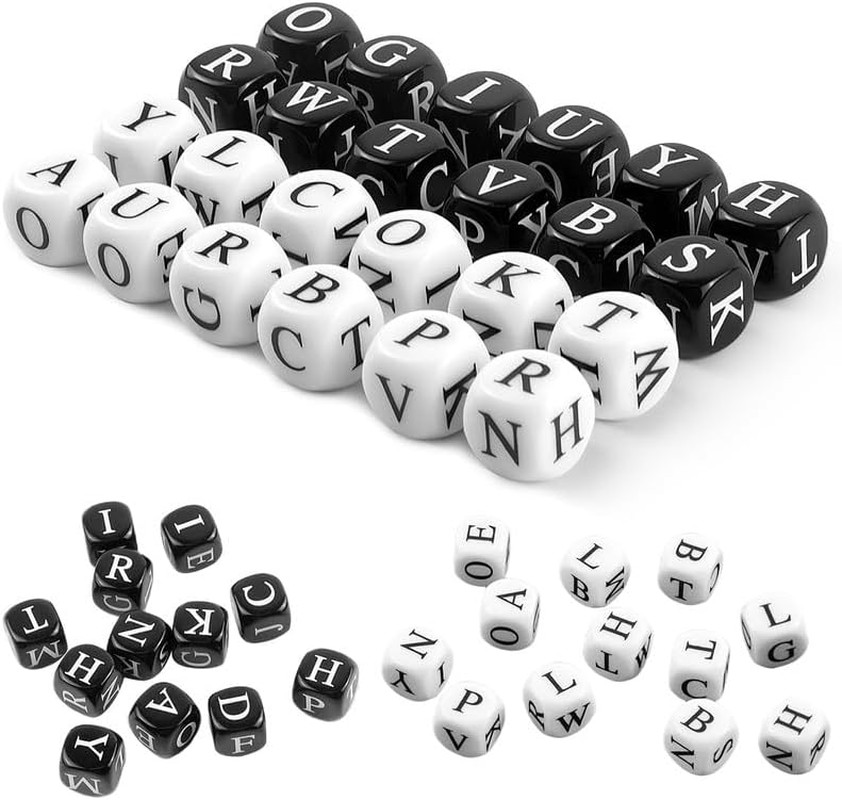 24 Pcs Dice Set, the Crossword Solitaire Game, 6 Sided Dice Crossword Creative G