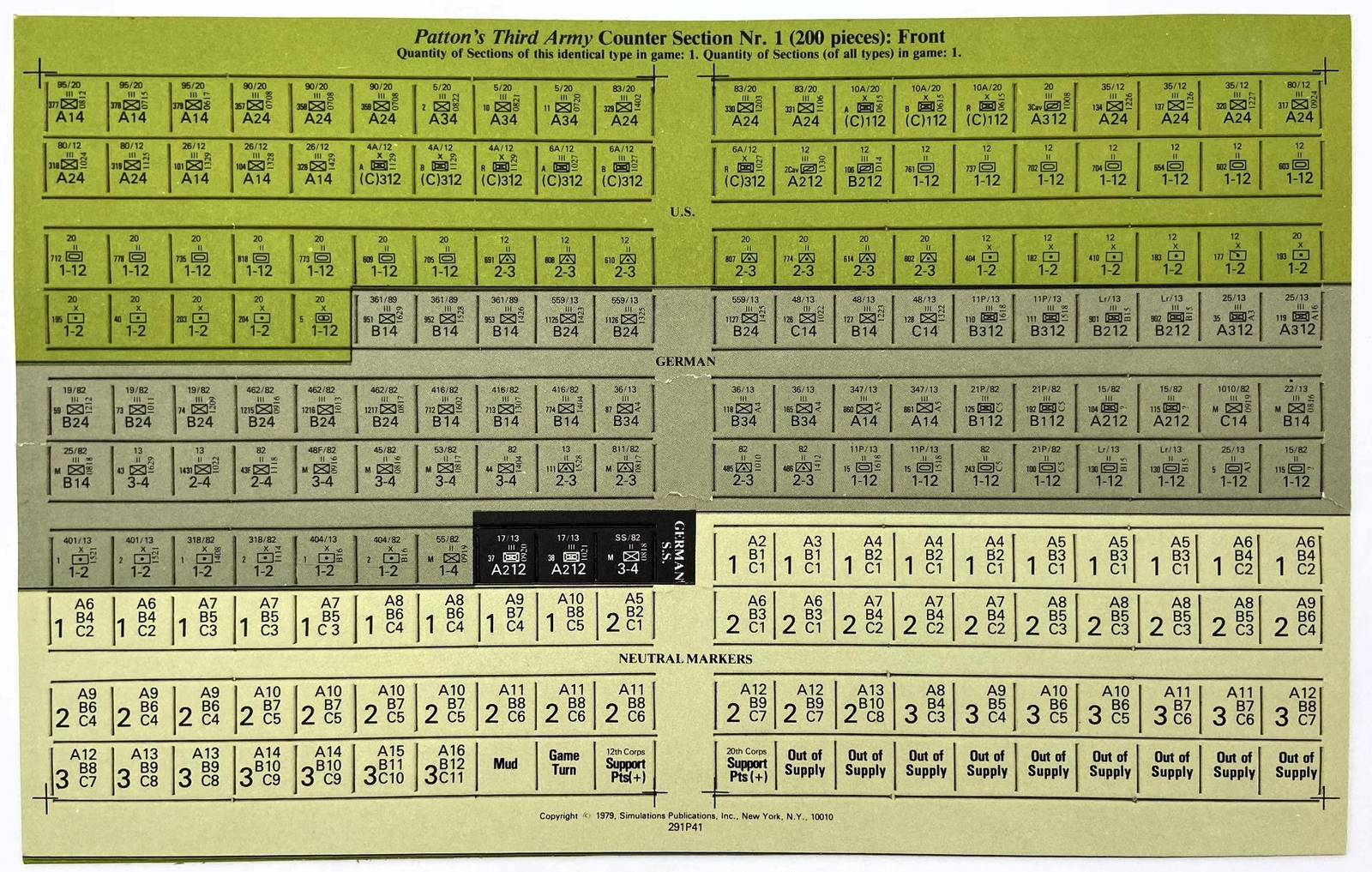 1979 SPI, Victory in the West Game System, Patton’s 3rd Army, Unpunched w/Map
