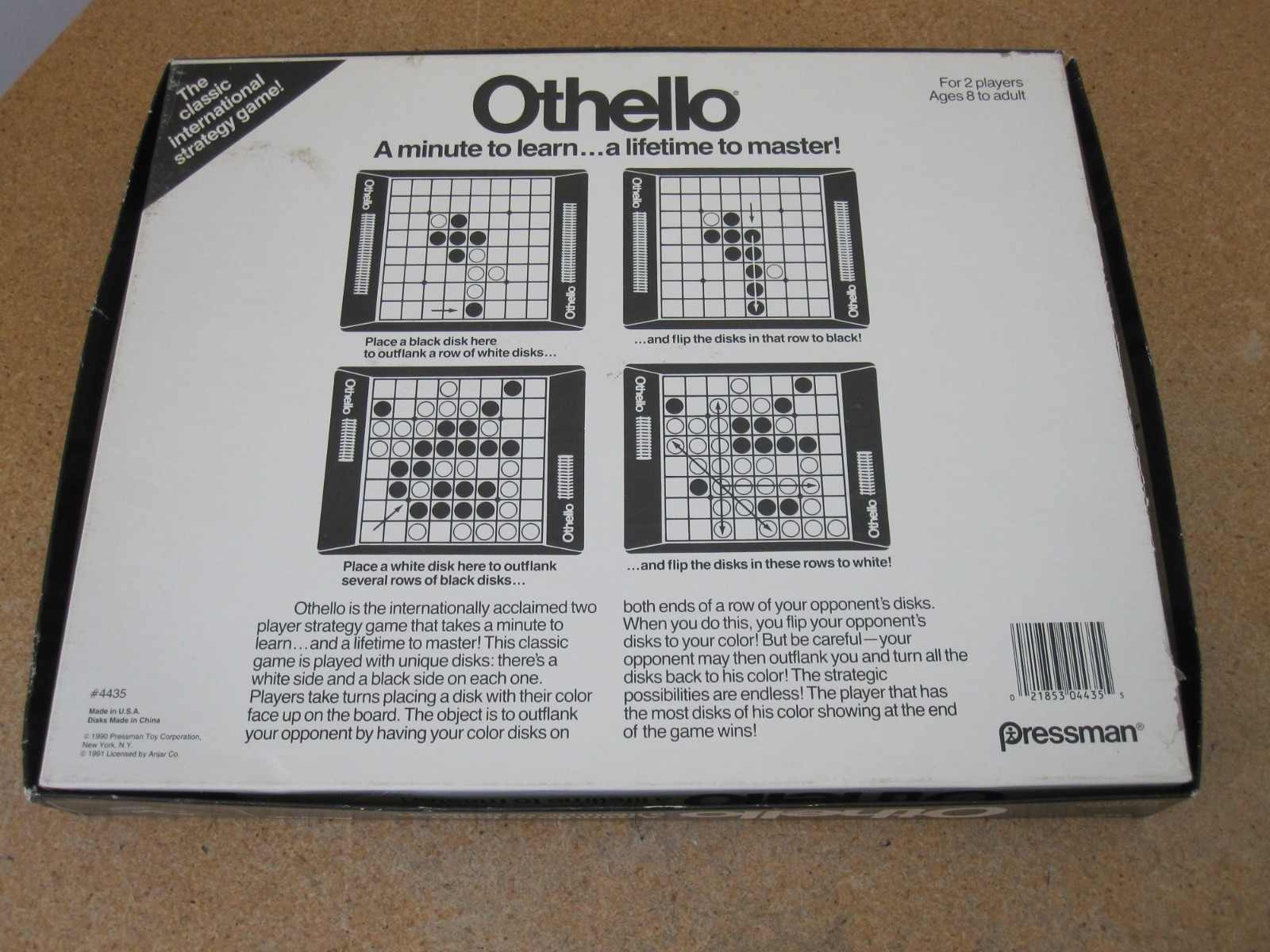 Othello Board Game – Pressman 1991 COMPLETE