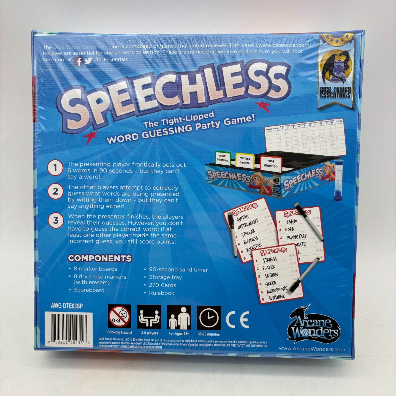 Speechless SEALED Arcane Wonders 2016 Mike Elliott Word Guessing Party Game
