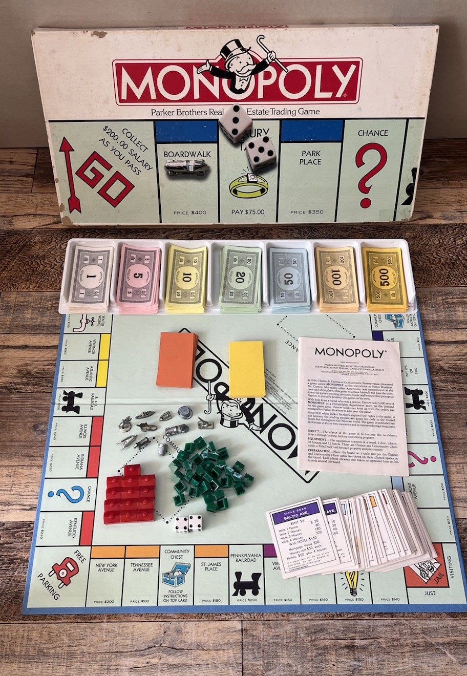 Monopoly – Original Parker Brothers – Board Game – Complete – Vintage 1973