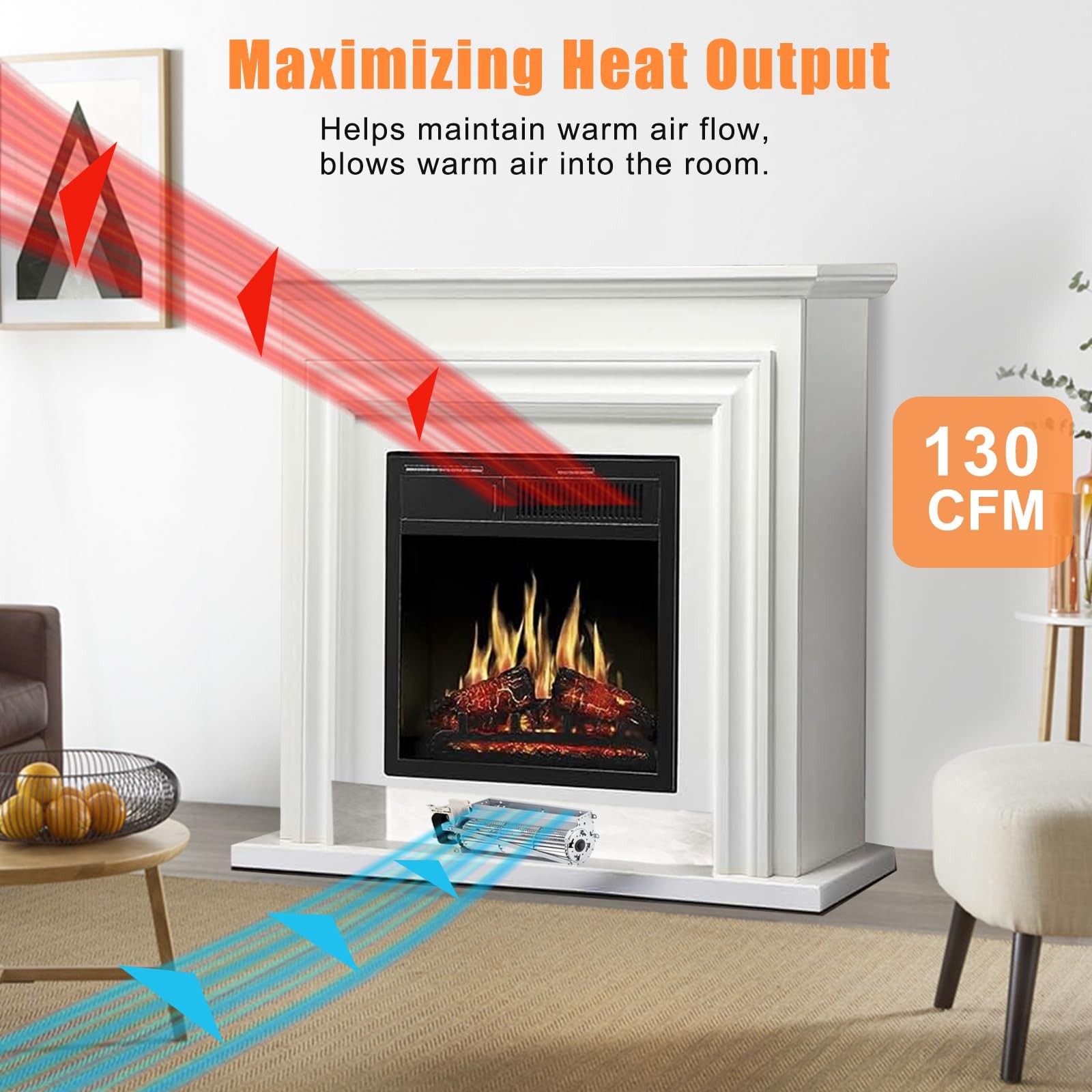 R7731 Fireplace Blower Fan for American Hearth, Empire, 10*5*3, Silvery