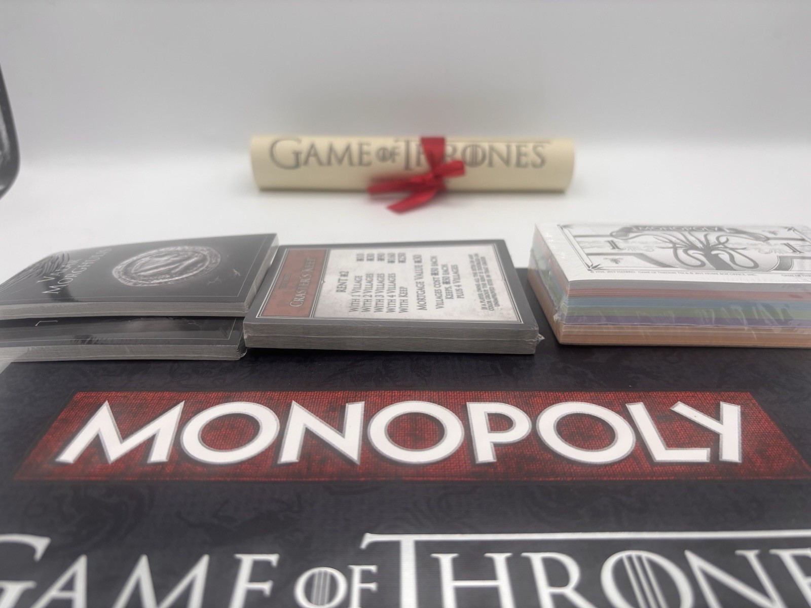 Monopoly Game of Thrones Collector’s Edition – Board Game Box Open Contents New