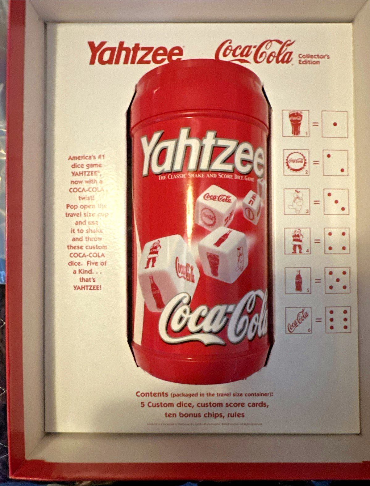 YAHTZEE Collectors Edition Shake Dice Game COCA COLA