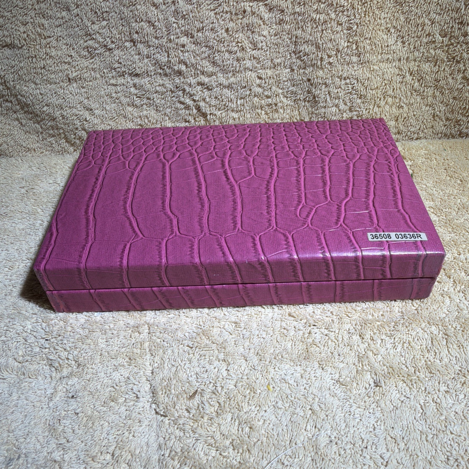 Vtg Cardinal Industries Pink stones Ed w/case missing one tile