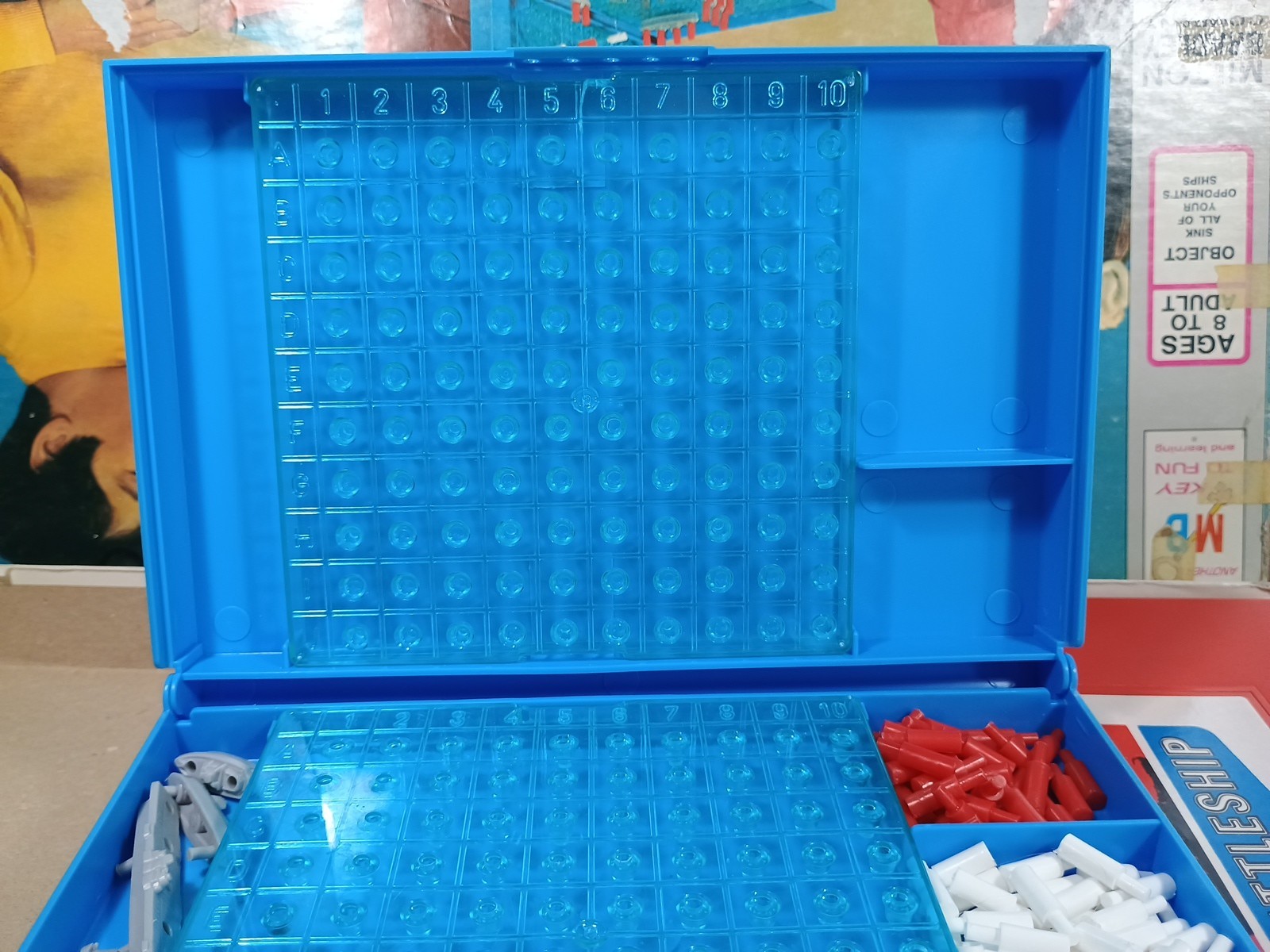 VTG 1971 Battleship Board Game Blue Red Has Box Damage Missing One Battle Ship