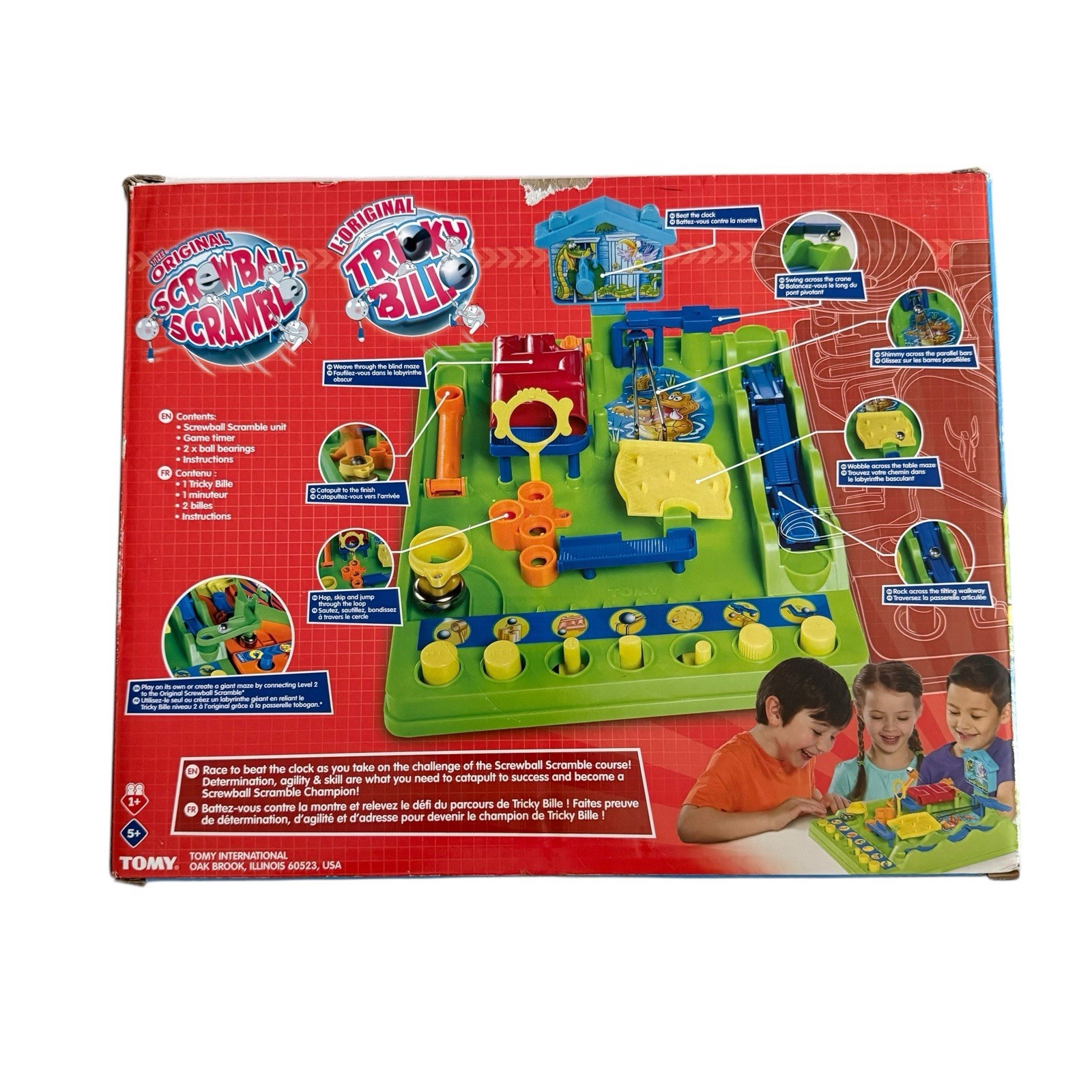 Tomy Screwball Scramble Obstacle Course Maze Board Game Incomplete