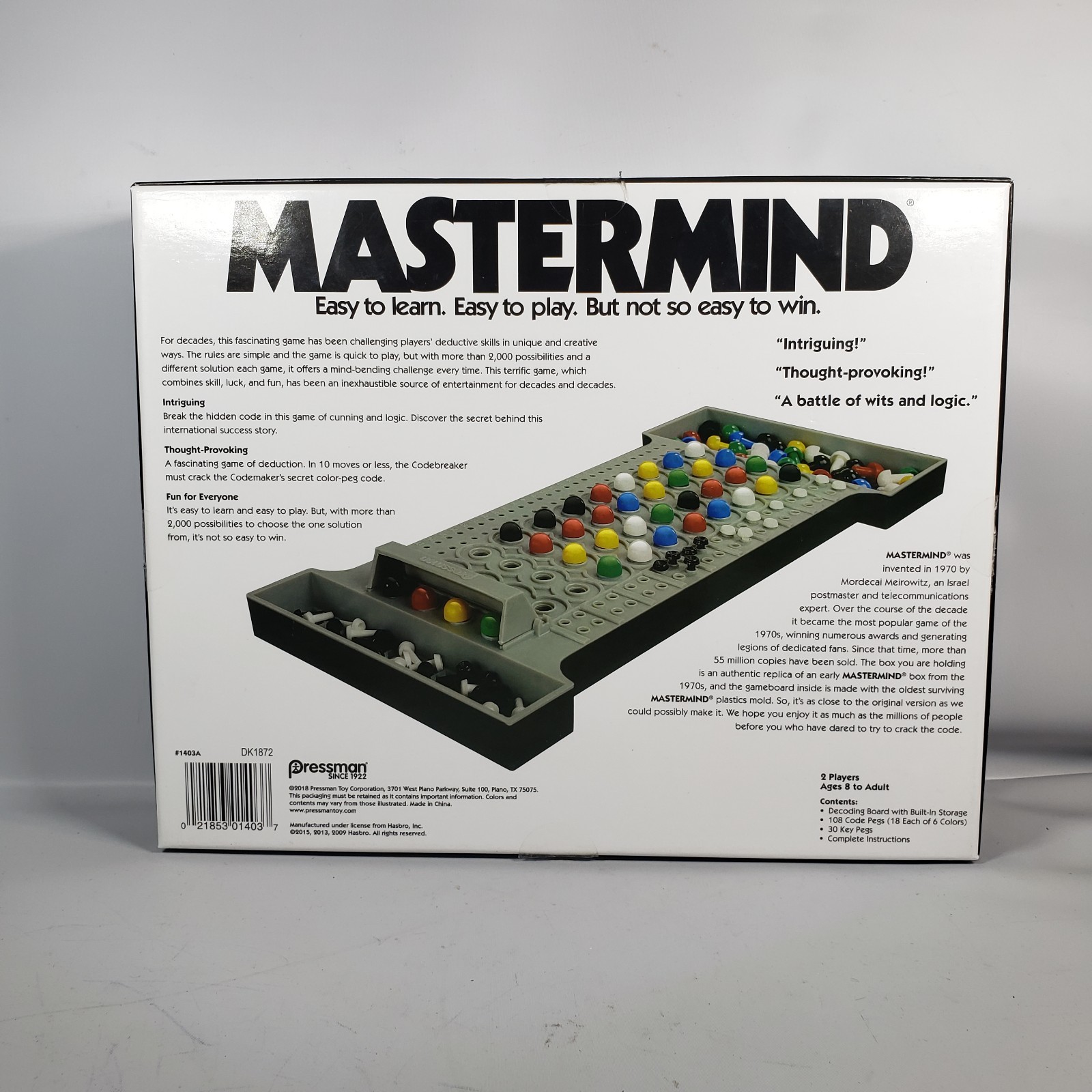 Pressman Retro Mastermind Game Memory Strategy Board Game OPEN BOX Sealed Parts