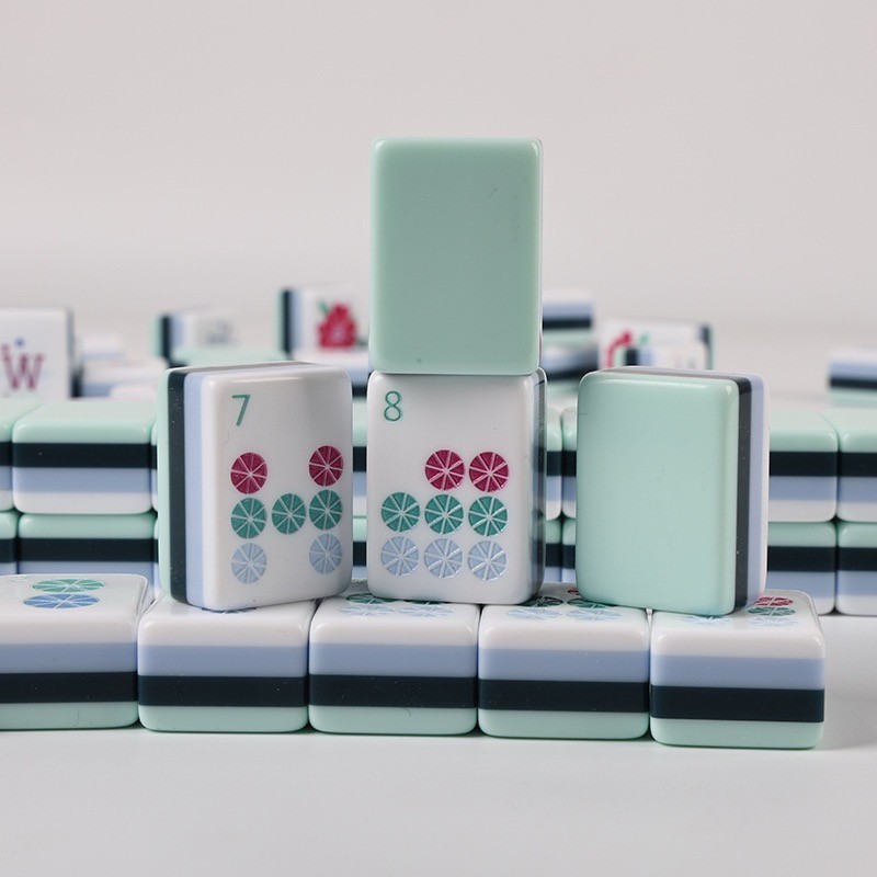 US Stock American Mahjong Tiles 160 cyan Painting Hand-Painted Mahjong Set