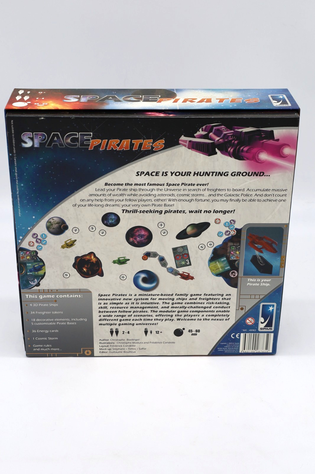 Space Pirates Board Game Sirius Christophe Boelinger OOP Unpunched Complete NM