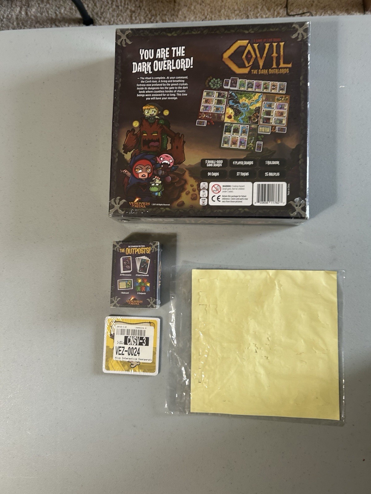 Covil The Dark Overlords Board Game + extras Kickstarter NEW and SEALED