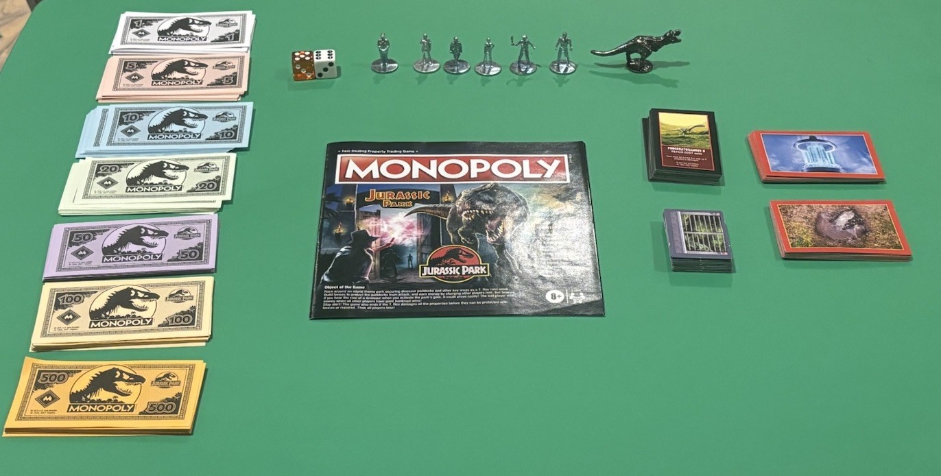 Monopoly Jurassic Park Edition Board Game (2021) – 100% Complete – Working Audio