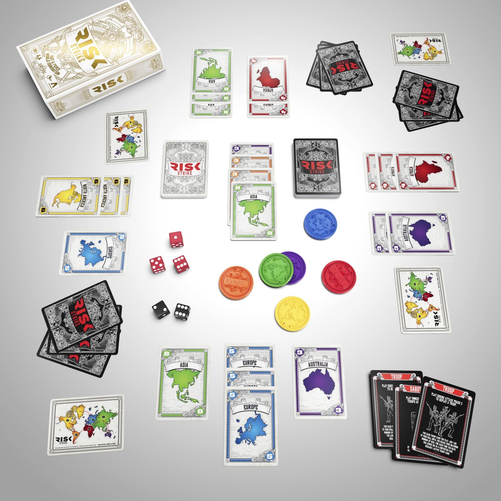 Risk Strike – Quick Strategy Game for 2-5 Players, Ages 10+, 20-Min Play