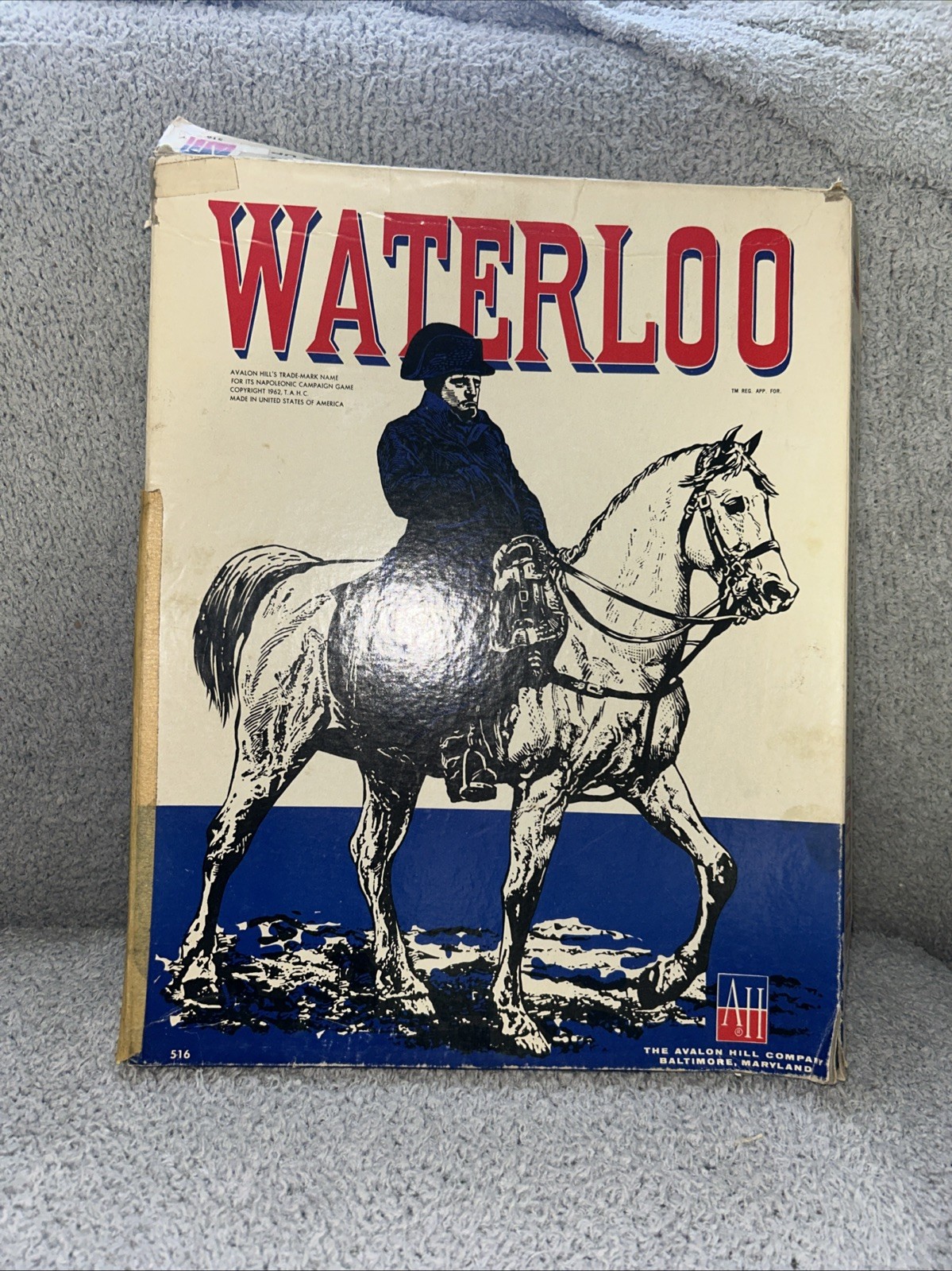 Waterloo Board Game Avalon Hill 1962 Campaign War Game Punched Napoleon PUNCHED