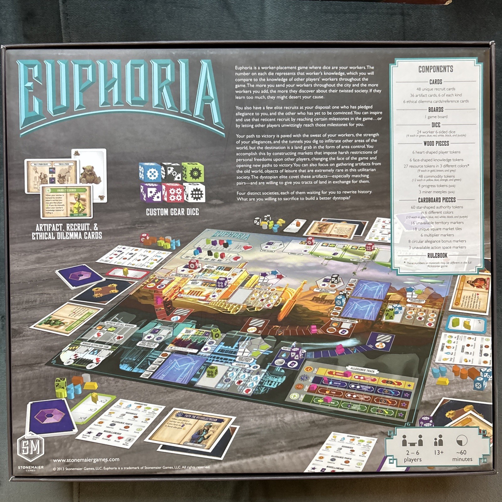 Euphoria : Build A Better Dystopia 2013 Stonemaier Kickstarter 100% Complete