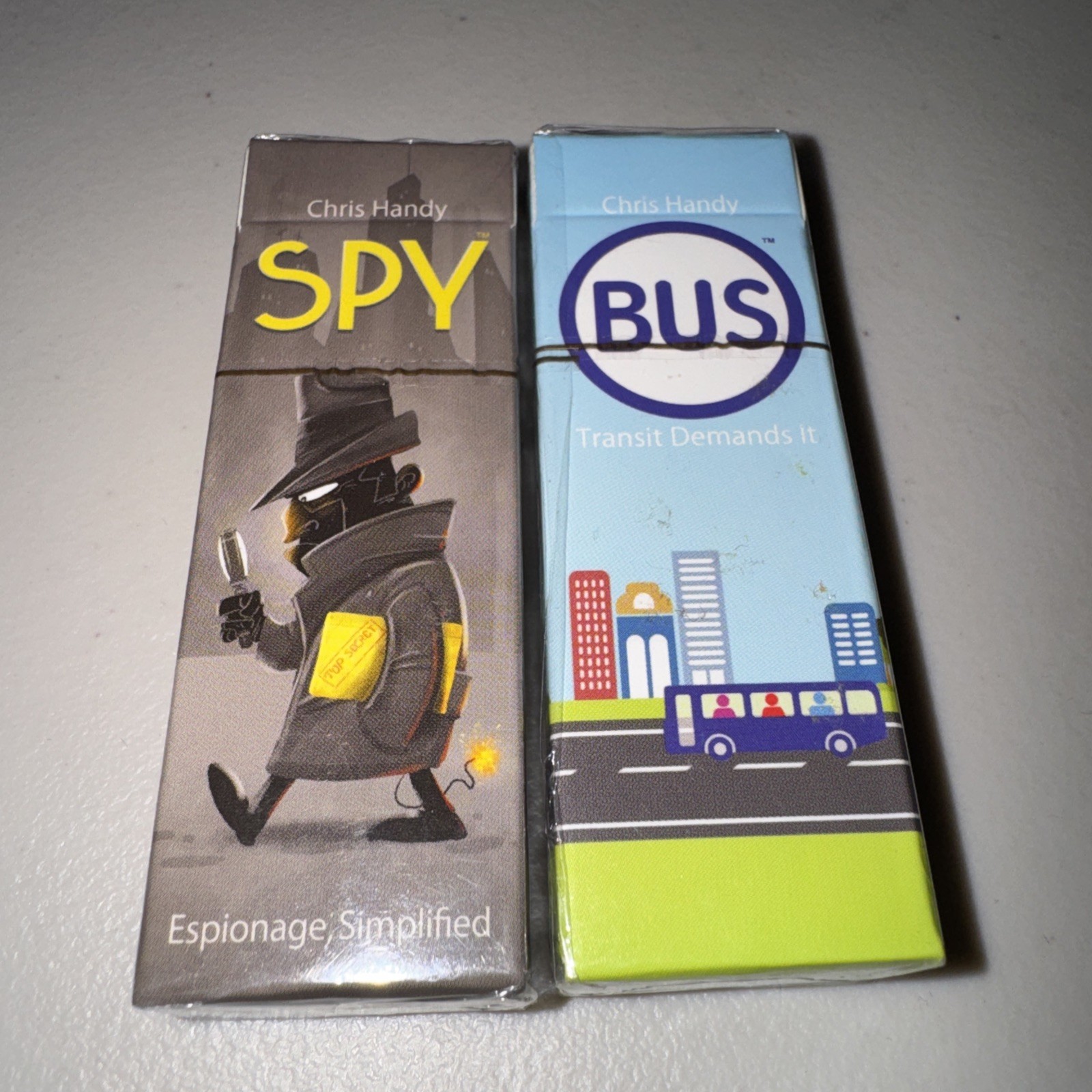 Chris Handy Pack O Game SPY and BUS Travel Cards Ages 10+ 2-3 Players Camp NEW