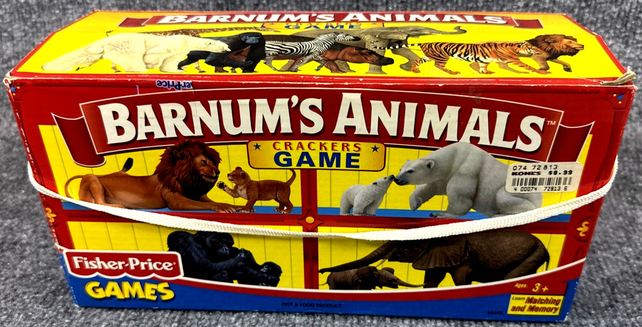 Fisher Price 2001 Barnum’s Animals Crackers Card Game Matching & Memory COMPLETE